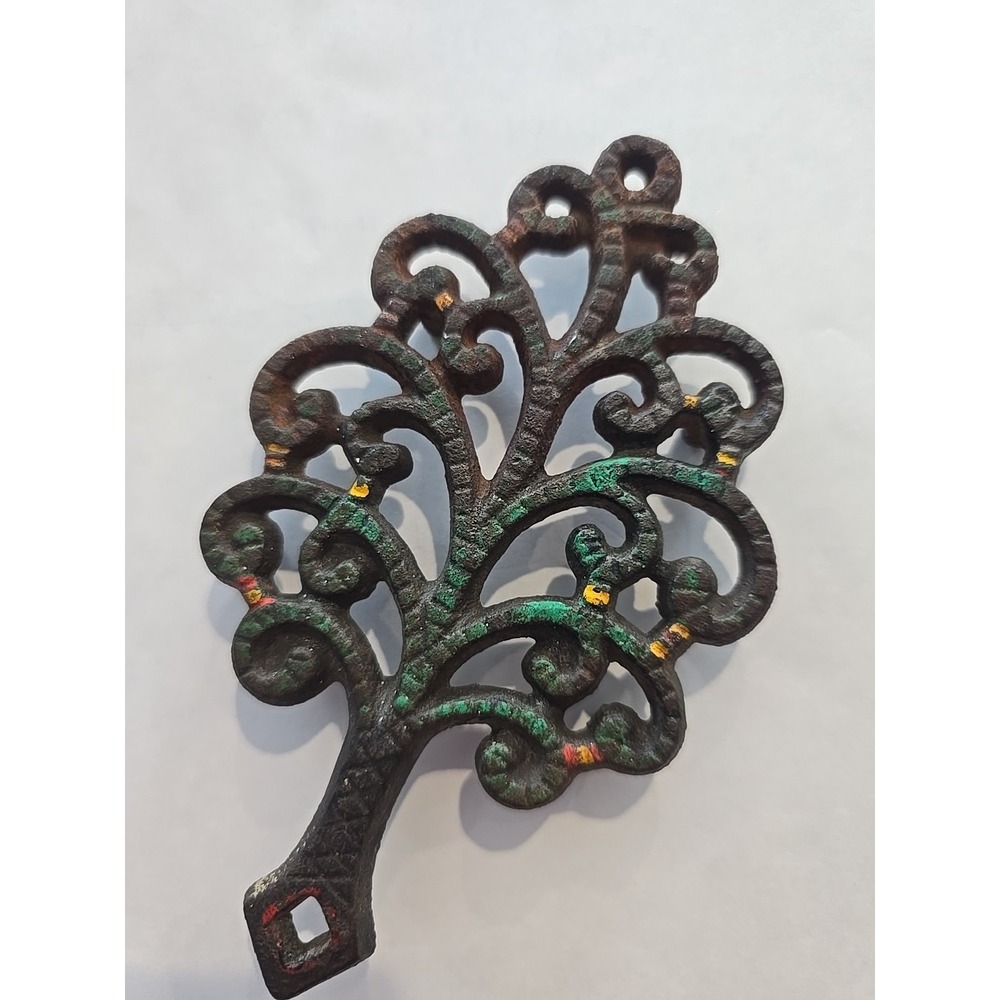 VINTAGE Antique JZH‎ FAMILY TREE Cast Iron Trivet